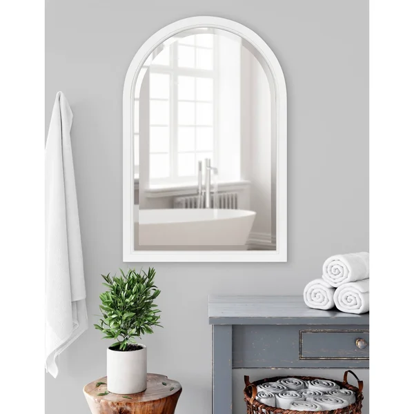 Kate and Laurel Hogan Wood Framed Arch Mirror - 20x30 - Grey