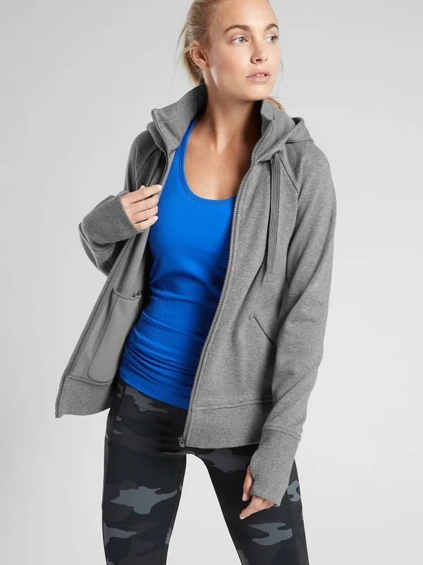 Athleta Women's Triumph Hoodie Charcoal Grey Heather Regular Size XS