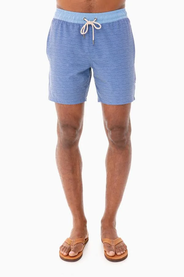 Fair Harbor Blue Waves Bayberry Trunk - Mens, S