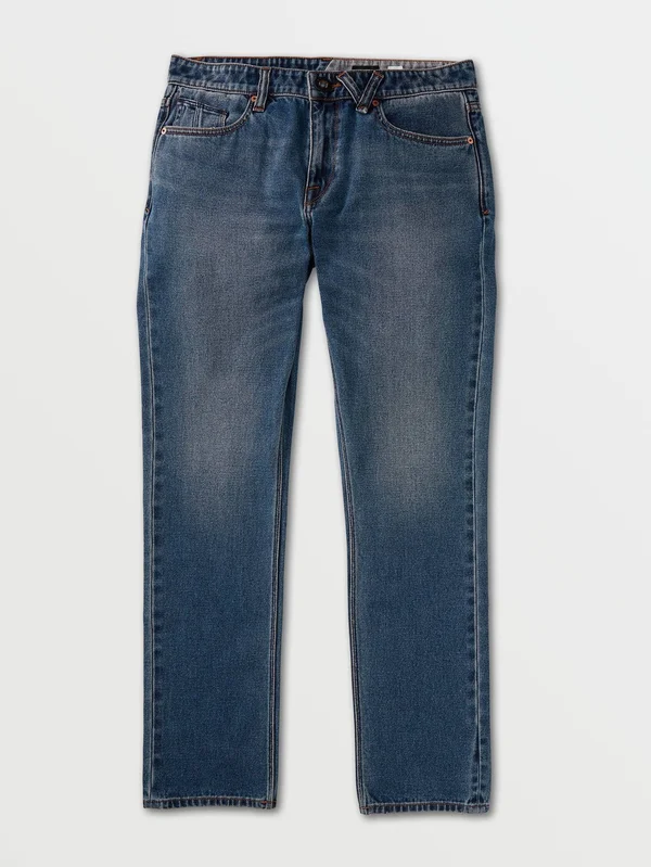Volcom Vorta Slim Fit Jeans Men's Denim, Middle Broken Blue, Size 36