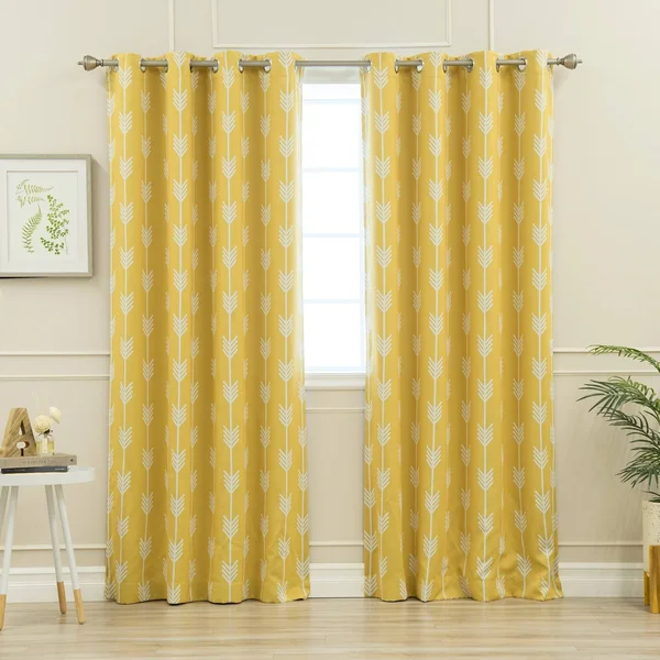Aurora Home Arrow Room Darkening Blackout Grommet Curtain - 52 x 84 (Green)