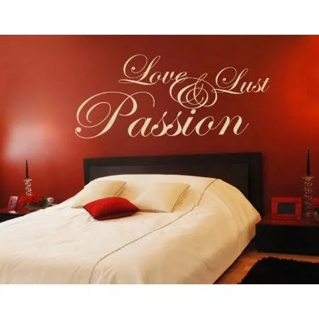 Love - Lust and Passion Wall Decal - Wall Sticker, Vinyl Wall Art, Home Decor, Wall Mural, Quotes and Sayings - 1724 - Light Pink