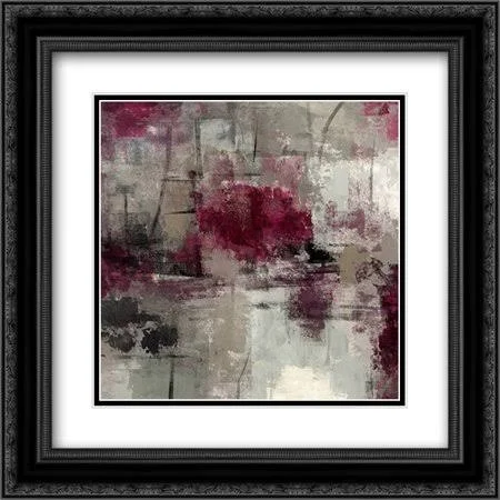 Stone Gardens III 2X Matted 20x20 Black Ornate Framed Art Print by Vassileva - Silvia
