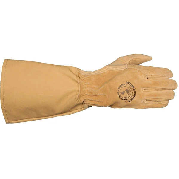 Womanswork Women's Thorn-Stopping Pigskin Rose Gloves - M, Leather Cuff by Gemplers