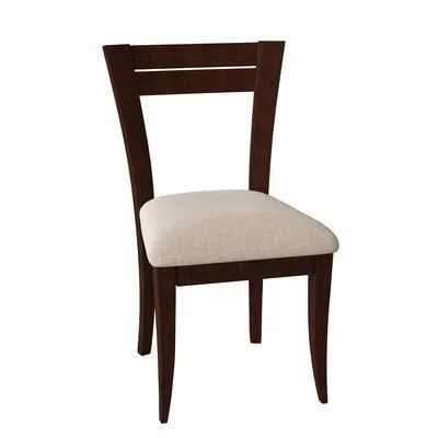 Skyline Solid Wood Dining Chair Saloom Furniture Frame Color: Java, Upholstery Color: Sunbrella Sailcloth Sahara