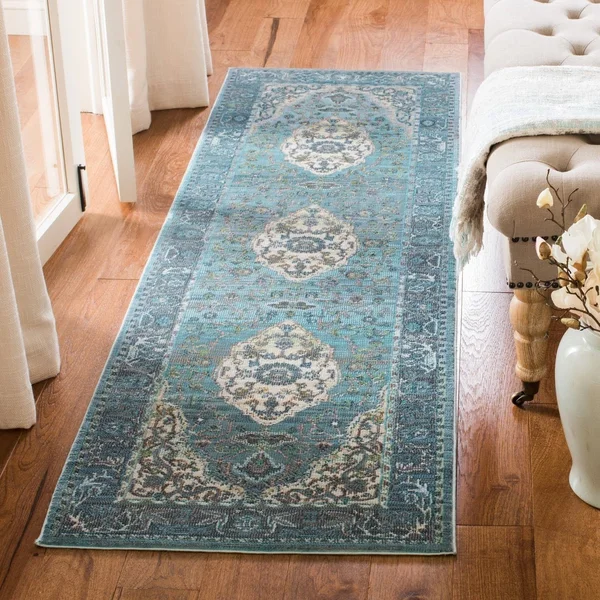 Safavieh 5&-3x22 x 7&-7x22 Luxor Luxor 342 Turquoise - Beige Rug
