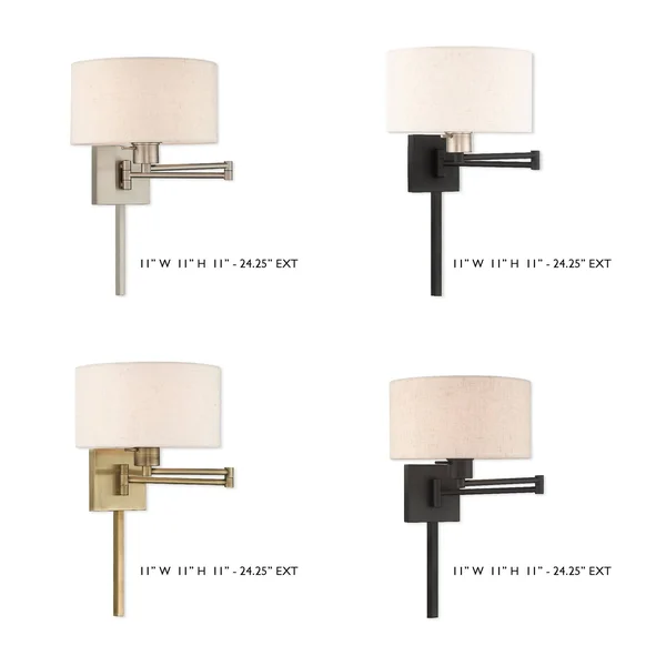 Livex Lighting 40037-07 1-Light Swing Arm Wall Lamp, Bronze