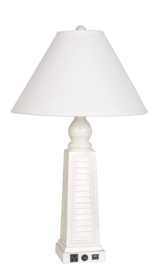 Lamps per SE 30- inch White Shutter USB Table Lamp (Set of 2)