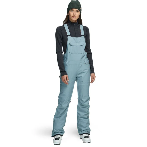 686 Black Magic Insulated Bib Pant - Women's - Large, Light Blue Denim
