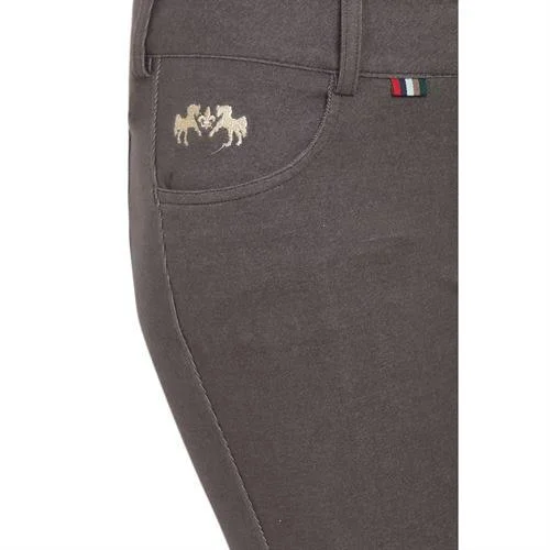 Equine Couture Ladies Sophie Silicone Knee Patch Breeches - 36 - White
