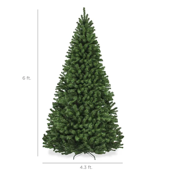Best Choice Products 6ft Premium Spruce Artificial Christmas Tree w/ Easy ASSEMBLY - Metal Hinges & Foldable Base