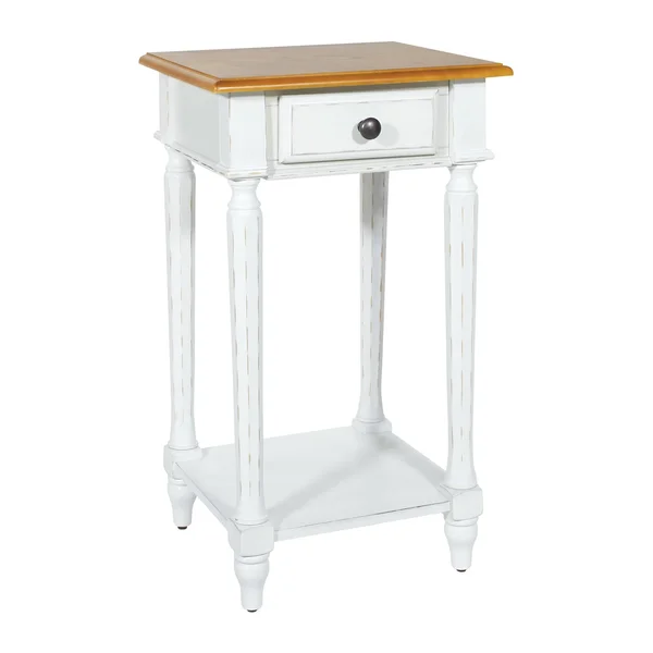 Osp Home Furnishings Medford Side Table, Distressed White