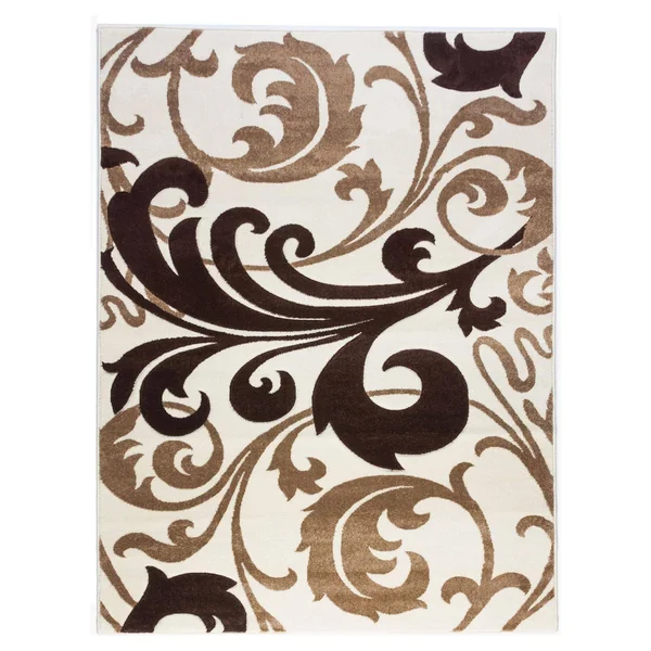 Well Woven Ruby Leslie Fleur De Lis Modern Contemporary Ivory Damask 5&3 inch Round Area Rug