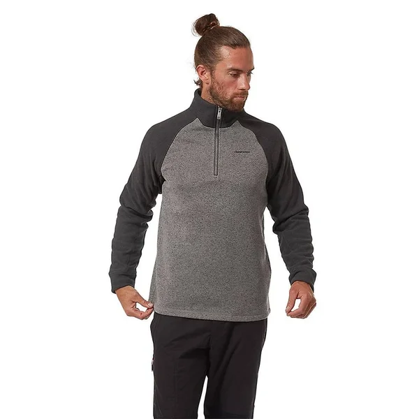 Craghoppers Mens Barker Half-Zip Fleece Top Dark Moss Marl S