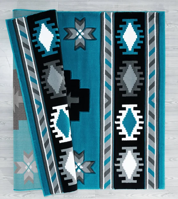 United Weavers Bristol Caliente Turquoise Area Rug - 7&10x22 Round