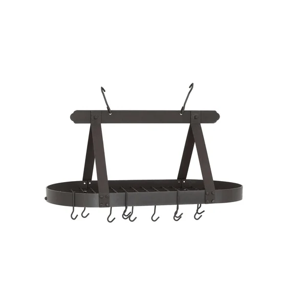 Old Dutch Oval Hanging Pot Rack with Grid & 16 Hooks - Copper
