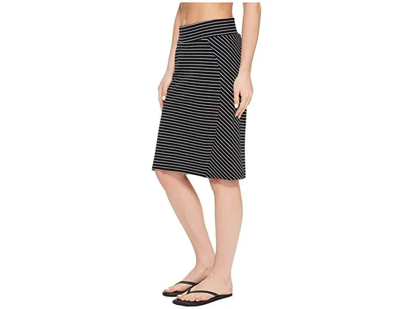 Toad & Co Women's Transita 21in Skirt - XL - Black Thin Stripe