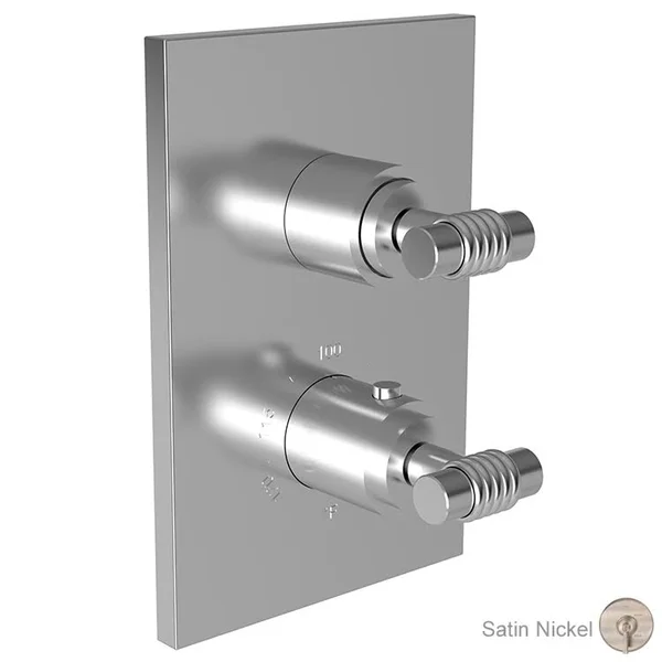 Newport Brass 3-903TS/15S 1/2x22 Square Thermostatic Trim Plate with Handle, Satin Nickel (PVD)
