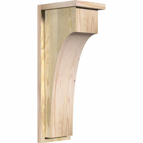 Ekena Millwork COR08X10X26HUN01RDF 8x22W x 10x22D x 26x22H Huntington Rough Sawn Corbel w/Backplate, Douglas Fir
