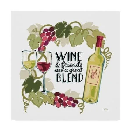 Trademark Fine Art Wap03387-C2424Gg Janelle Penner 'Wine and Friends V