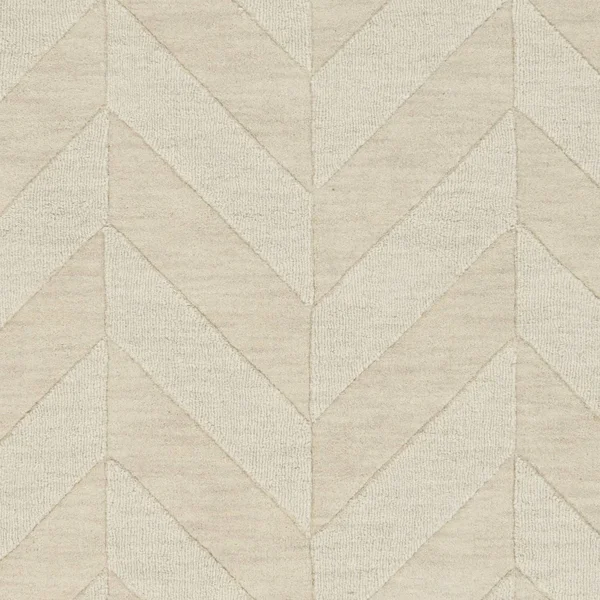 Solid BHS-0022391 Loomed Wool Ivory Chevron Area Rug - 4' x 6'