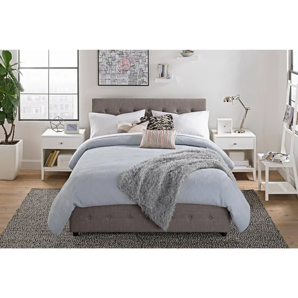 DHP Cambridge Linen Upholstered Storage Bed - Gray, Full