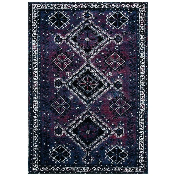 Vintage Hamadan VTH293V Purple, Black - 2-3 x 8