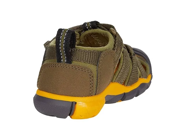 Keen Kids& Seacamp II CNX Sandal - 10 - Military Olive, Saffron