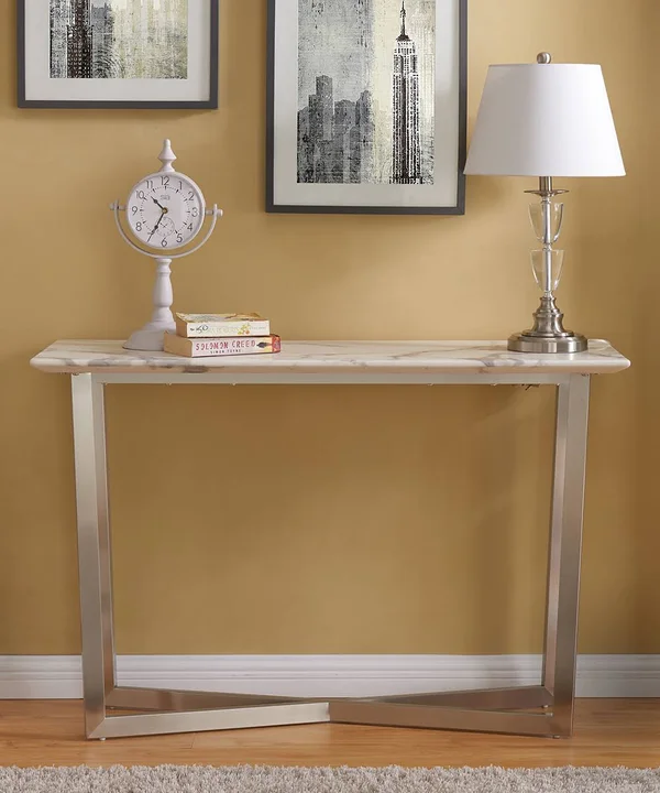 Southern Enterprises Wrexham Faux Marble Console Table