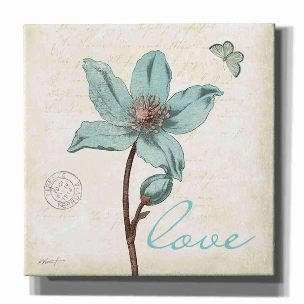 Epic Graffiti 'Touch of Blue IV - Love' by Katie Pertiet - Canvas Wall Art, 26 inchx26 inch, Size: 26 x 26