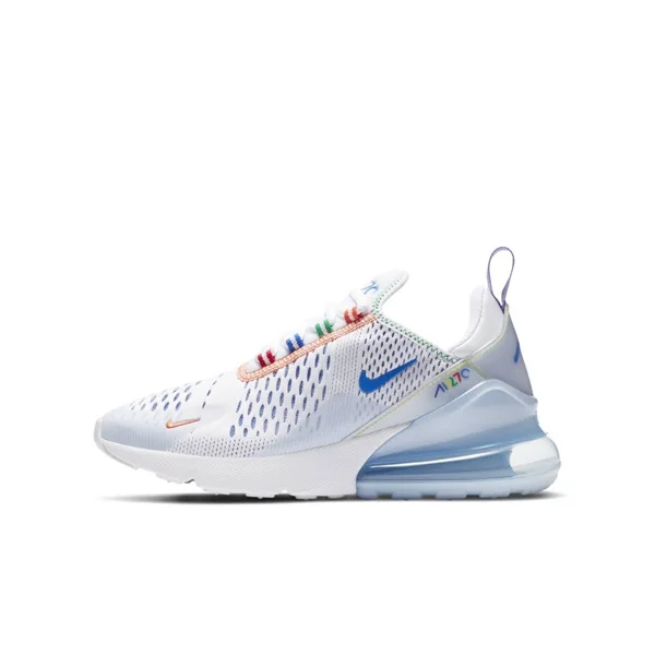 Nike Big Kids& Air Max 270 Casual Shoes in White Size 4.5