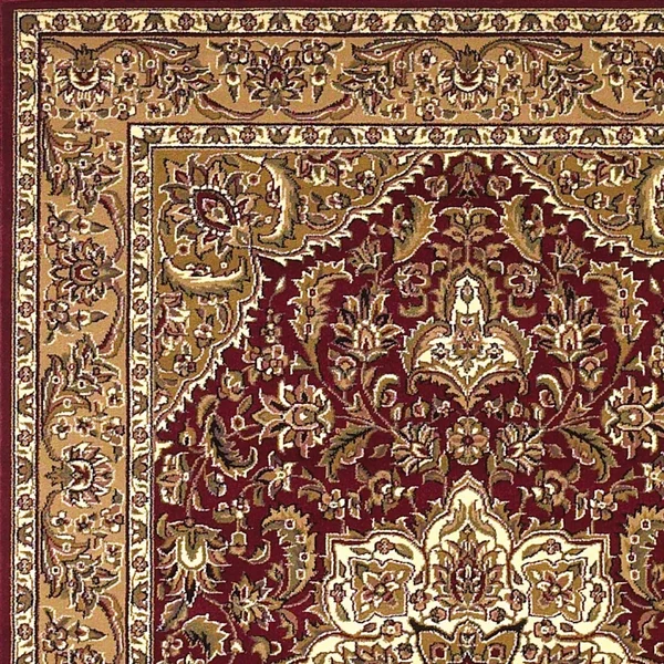 Kas Cambridge 7326 Kashan Medallion 2&2x22 x 7&11x22 Runner Red, Beige Area Rug