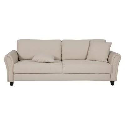 Modern Comfortable Sofa, Upholstered Couch, Loveseat Furniture with Solid Wood Frame, Two Pillows and Breathable Linen Fabric, fo
