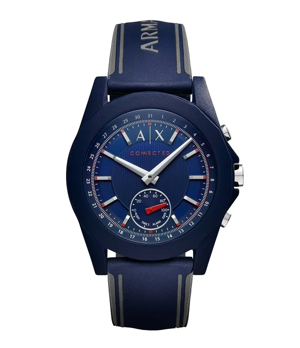 Armani Exchange Connected Drexler Silicone Hybrid Smartwatch - Blue