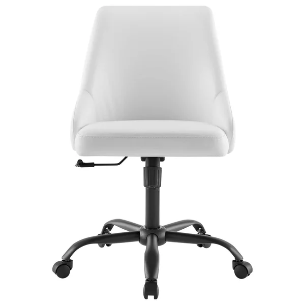 Modway Designate Swivel Vegan Leather Office Chair Black White
