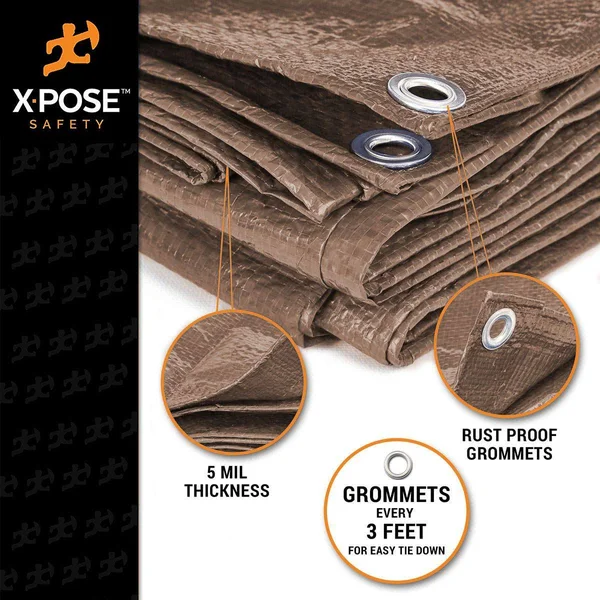 Brown Poly Tarps 10& x 20& - Case of 12