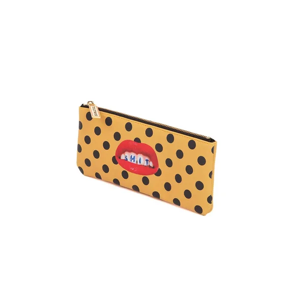 Seletti Wears Toiletpaper Sh*t-print Faux-Leather Pencil Case
