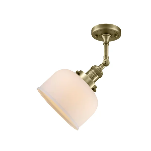 Innovations Lighting Large Bell 1 Light Semi Flush Mount 201F AC G73 (Antique Copper)