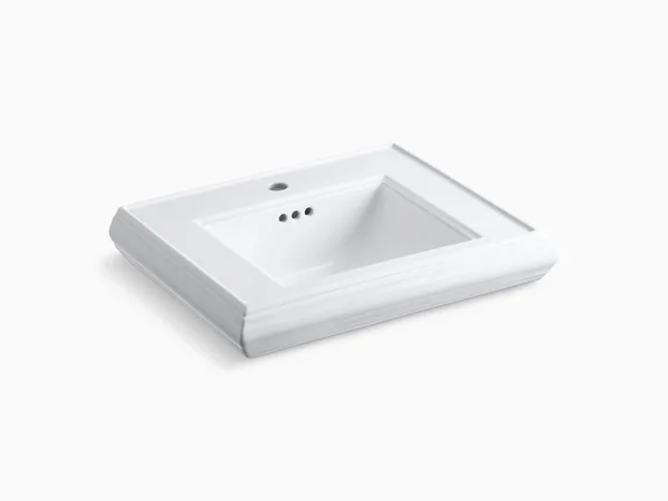 KOHLER K-2239-1-0 Memoirs Pedestal Bathroom Sink Basin with Single Faucet Hole - White