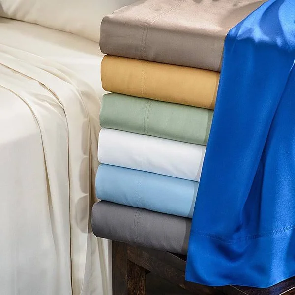 Superior Rayon from Bamboo 300 Thread Count Solid Sheet Set King-Smoke Blue