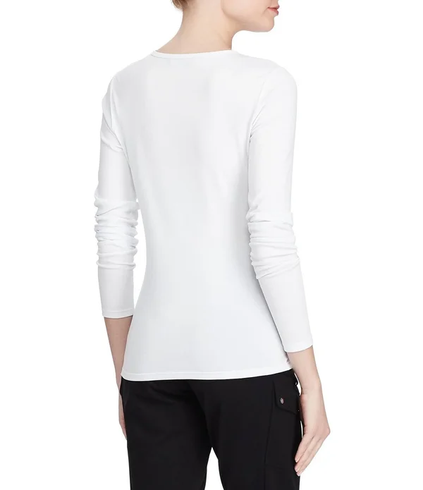Lauren Ralph Lauren Long-Sleeve Stretch Cotton T-Shirt - S
