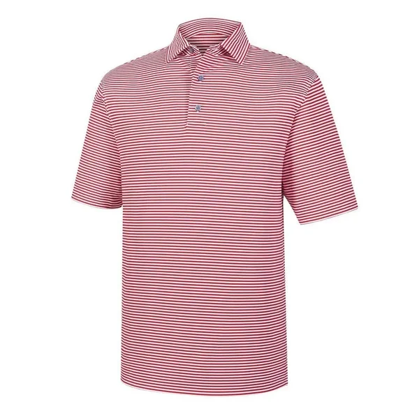 FootJoy Lisle Feeder Stripe Polo - Self Collar
