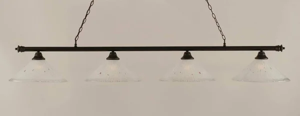 Toltec Lighting 374-DG-711 Oxford - Four Light Dark Granite Billiard