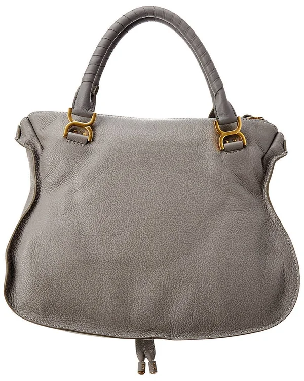 Chloé Large Marcie Leather Satchel - Grey