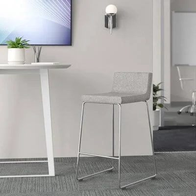 Harlowe Wire Bar & Counter Stool Upper Square Upholstery: Silver - Seat Height: Counter Stool (25.5x22 Seat Height)