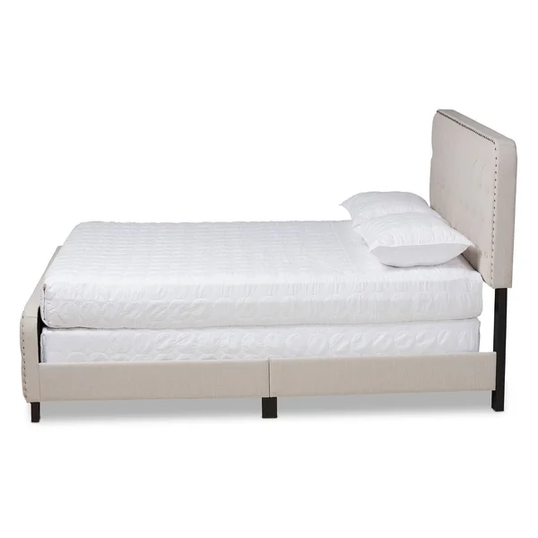 Annalisa Modern Transitional Fabric Upholstered Panel Bed Grey