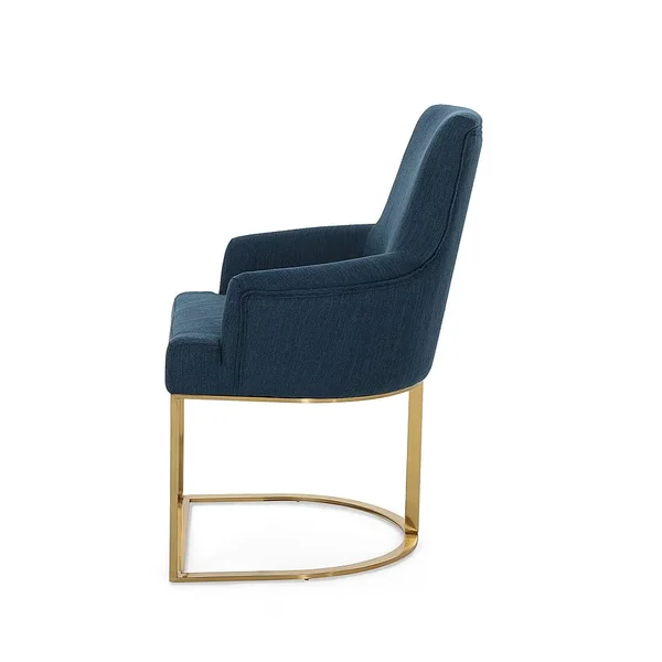 Noble House Gloria Navy Blue Fabric Accent Chair