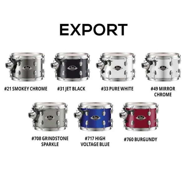Pearl Exx Export - 20x22x16x22 Bass Drum - Mirror Chrome