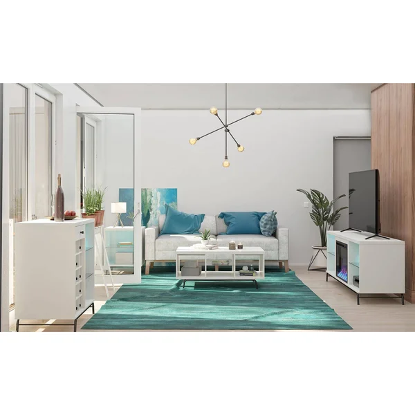 Hannaford Fireplace TV Stand for TVs Up to 70x22 White - Room & Joy