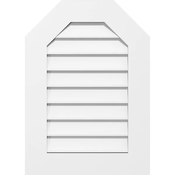 Ekena Millwork GVPOT20X3601SN 20x22W x 36x22H Octagonal Top Surface Mount PVC Gable Vent: Non-Functional, w/ 3-1/2x22W x 1x22P S